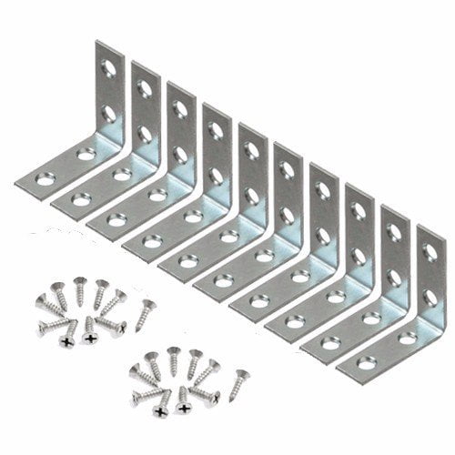 Pack of 40 Wideskall 1.5 inch Flat Corner Angle Brace Repair Plated Bracket w/Screws Pack of 40 Wideskall 1.5 inch Flat Corner Angle Brace Repair Plated Bracket w/Screws
